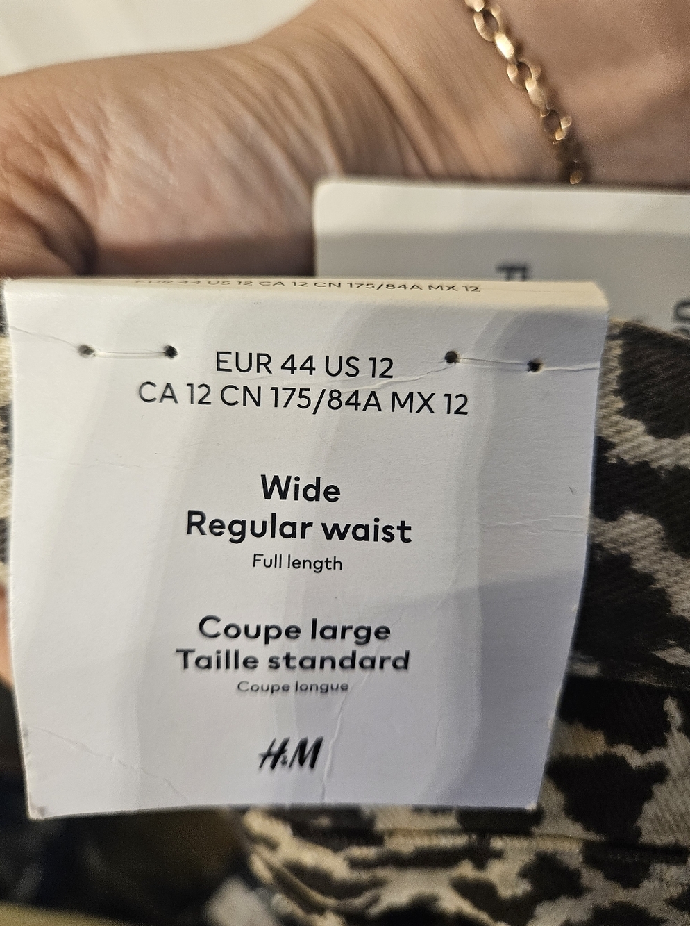 H&M leopard print wide leg jeans pants womens size 12 NEW - Picture 2 of 10